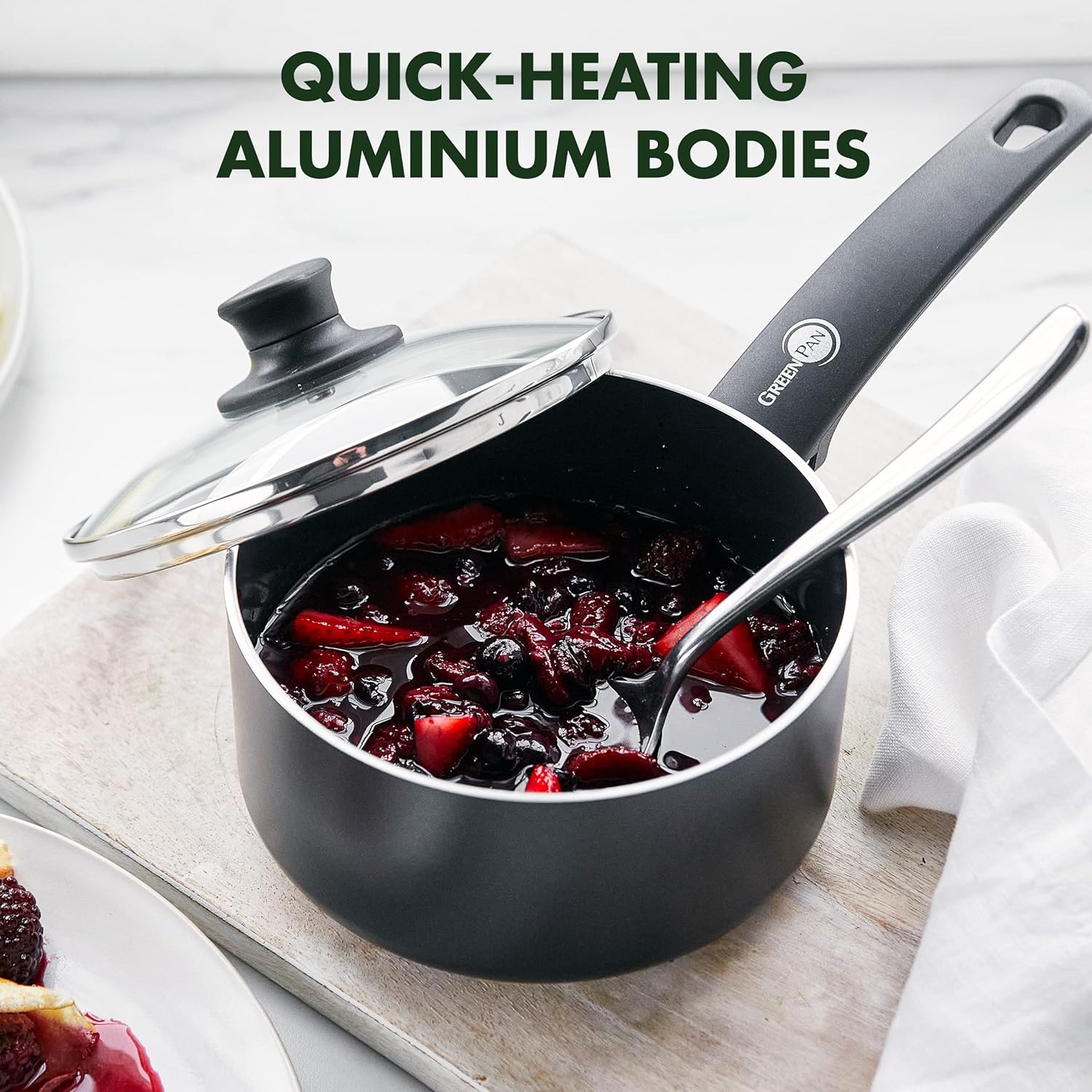 GreenPan Cambridge Healthy Ceramic Non-Stick 6 Piece Saucepan Set With Lids