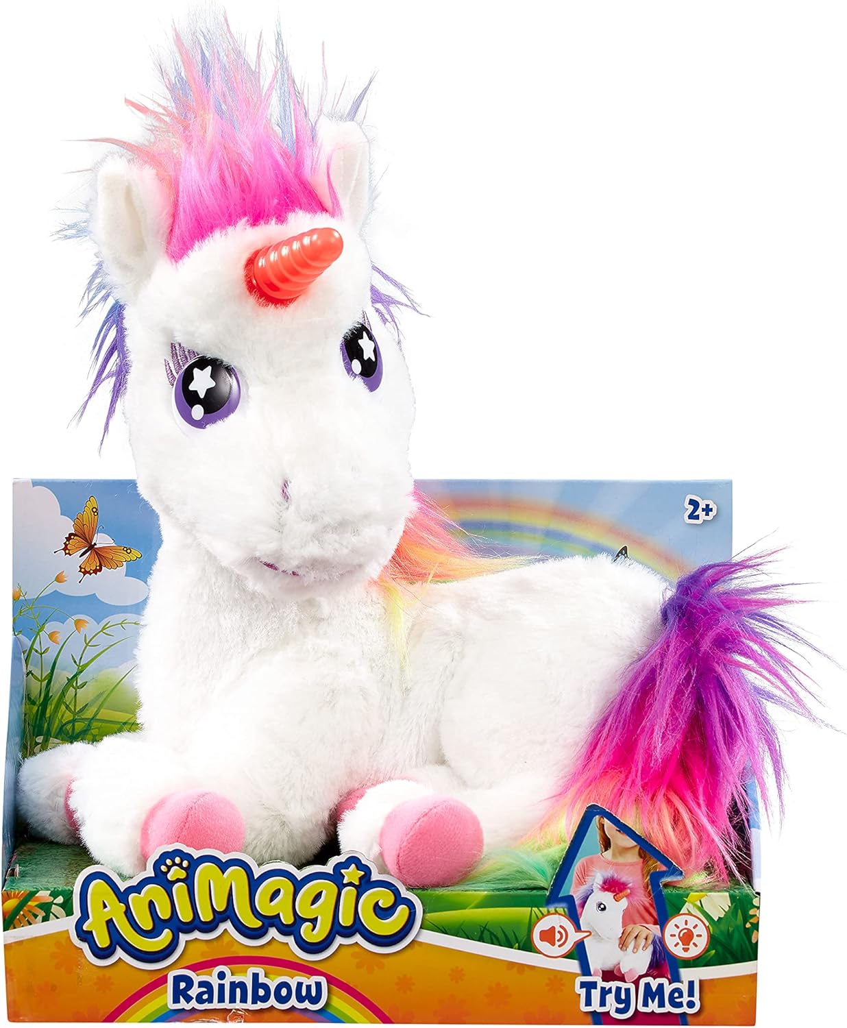 Animagic: Rainbow The Glowing Unicorn Interactive Plush 2+