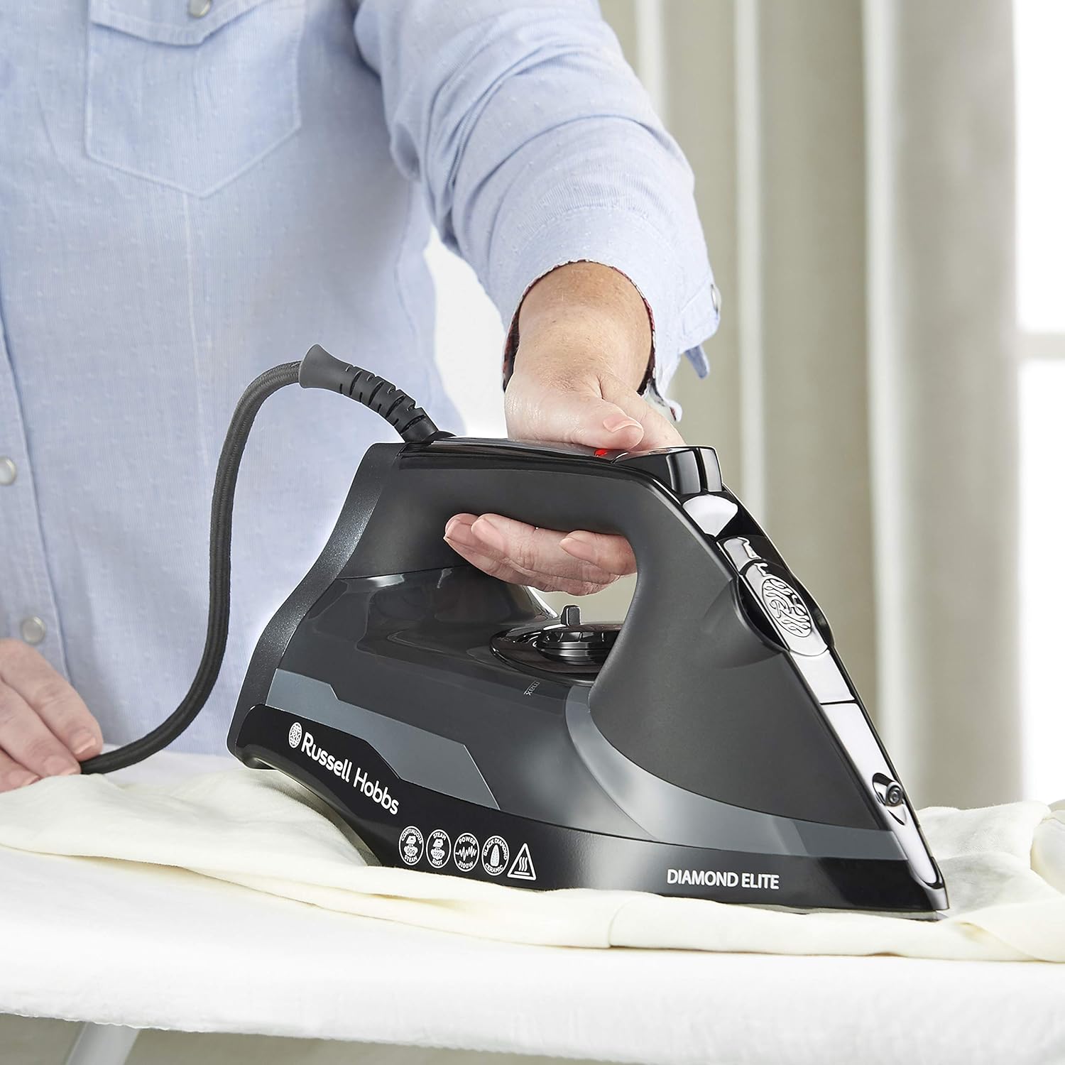 Russell Hobbs Diamond Elite Steam Iron - Black