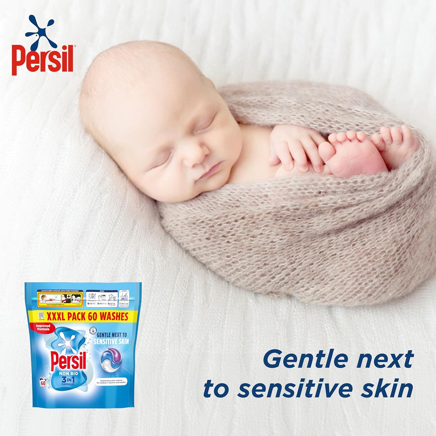 Persil Non Bio 3 in 1 Washing Capsules 60 Washes