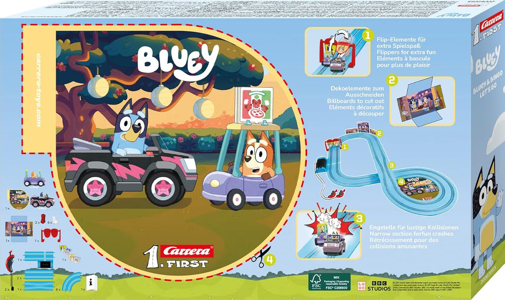 Carrera First Bluey - Let's Go FIRST Slot Racing Track 3+