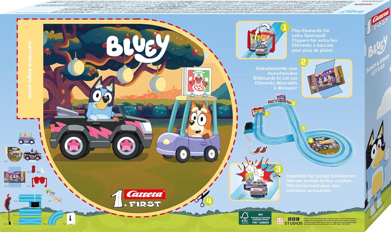 Carrera First Bluey - Let's Go FIRST Slot Racing Track 3+