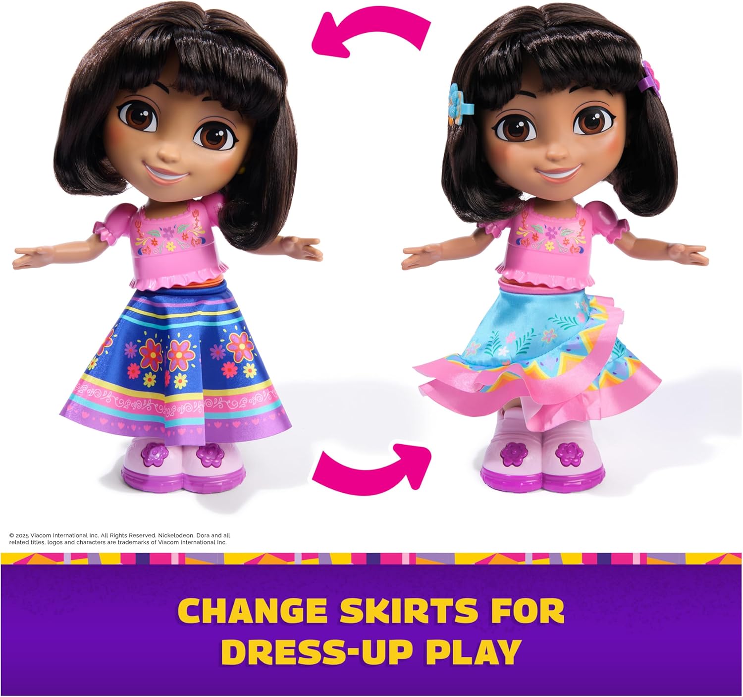 Dora, Dance with Me Dora, Interactive Dancing Doll with 2 Skirts 3+
