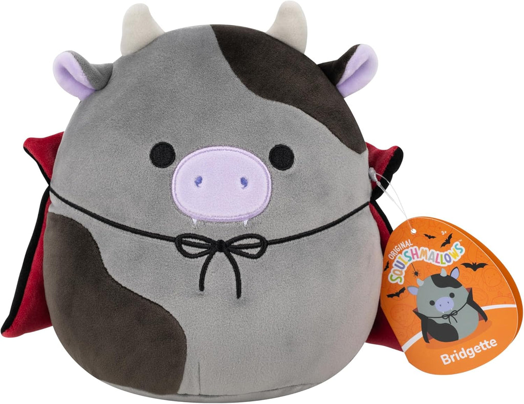 Squishmallows Original 7.5-Inch Bridgette the Grey and Black Cow