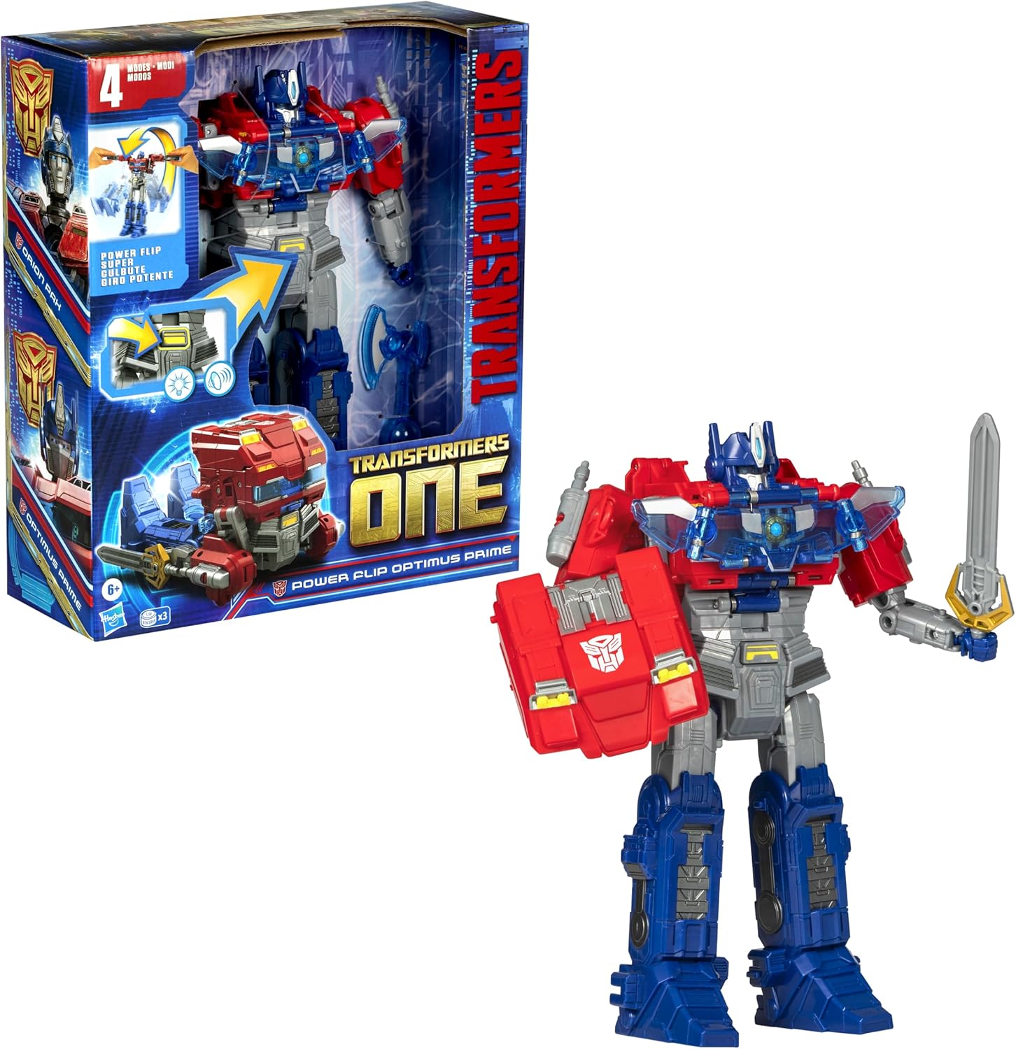 Transformers One Power Flip Optimus Prime Interactive Action Figure - Orion Pax