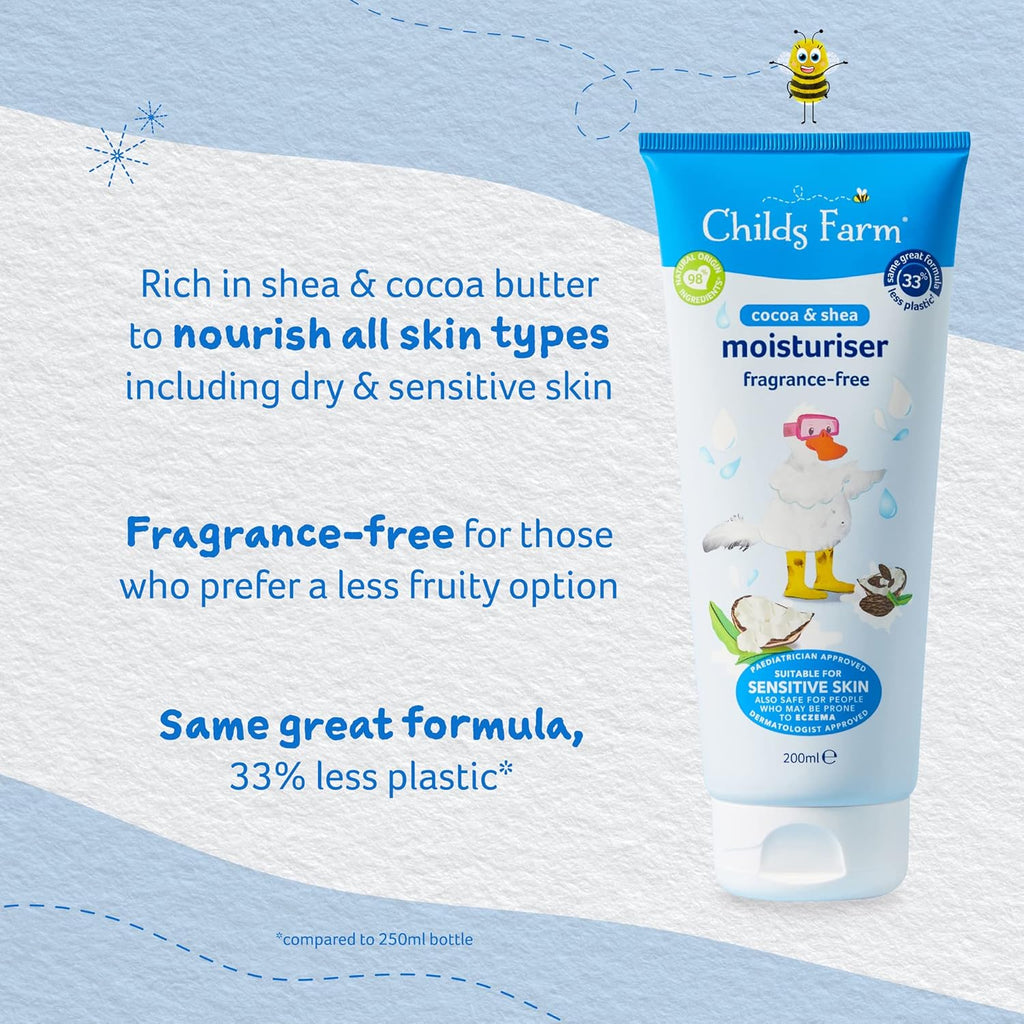 Childs Farm Cocoa & Shea Fragrance Free Moisturiser 200ml