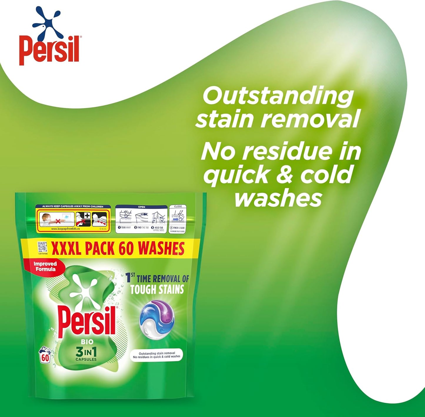 Persil Bio 3 in 1 Washing Capsules 60 Washes