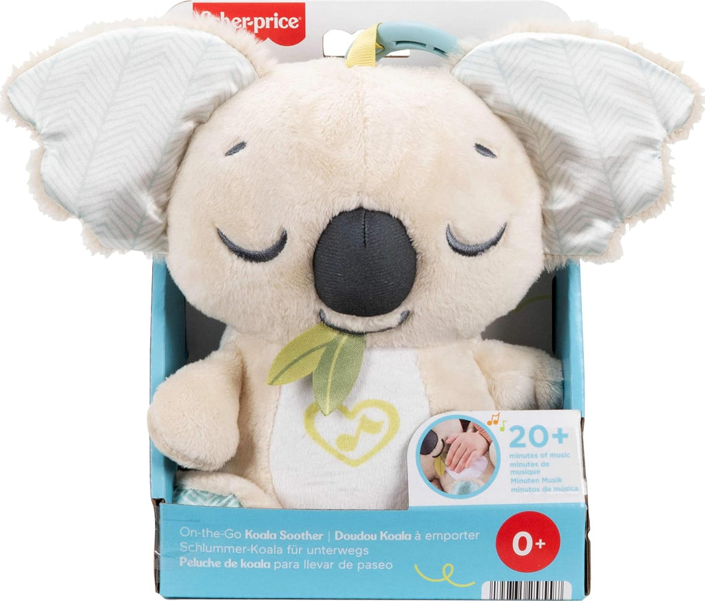 Fisher-Price Baby Toy On-the-Go Koala Soother, Plush Portable Sound Machine with White Noise Music