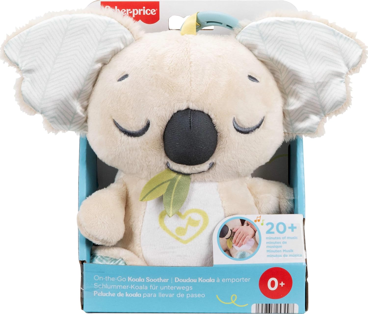 Fisher-Price Baby Toy On-the-Go Koala Soother, Plush Portable Sound Machine with White Noise Music