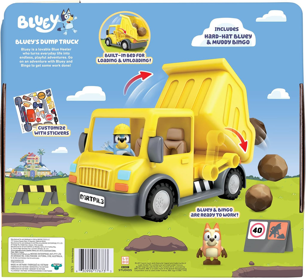 Bluey Dump Truck, With Load and Unload Feature