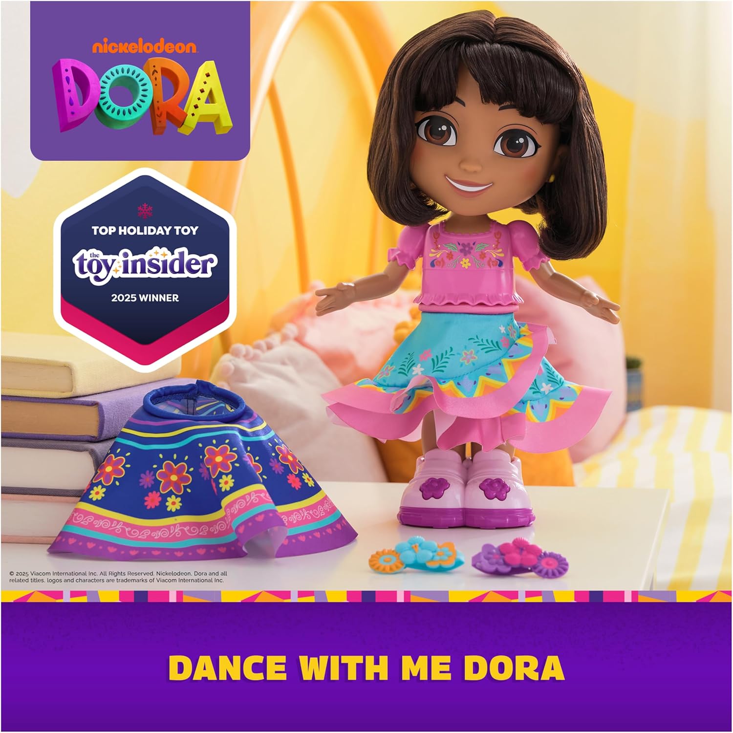 Dora, Dance with Me Dora, Interactive Dancing Doll with 2 Skirts 3+
