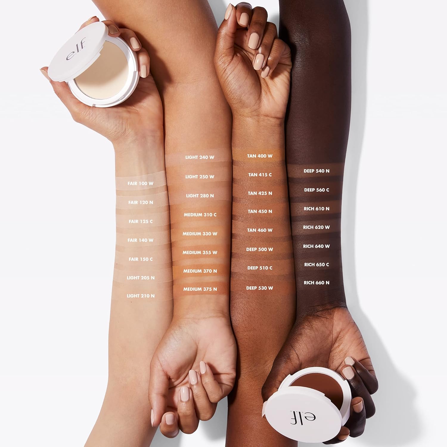 e.l.f. Camo Powder Foundation, Medium-to-Full Coverage Foundation, Rich 660