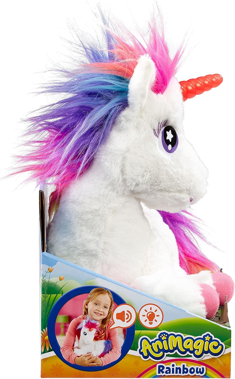 Animagic: Rainbow The Glowing Unicorn Interactive Plush 2+