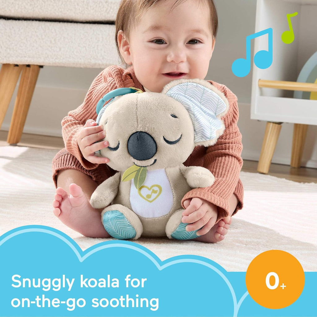Fisher-Price Baby Toy On-the-Go Koala Soother, Plush Portable Sound Machine with White Noise Music