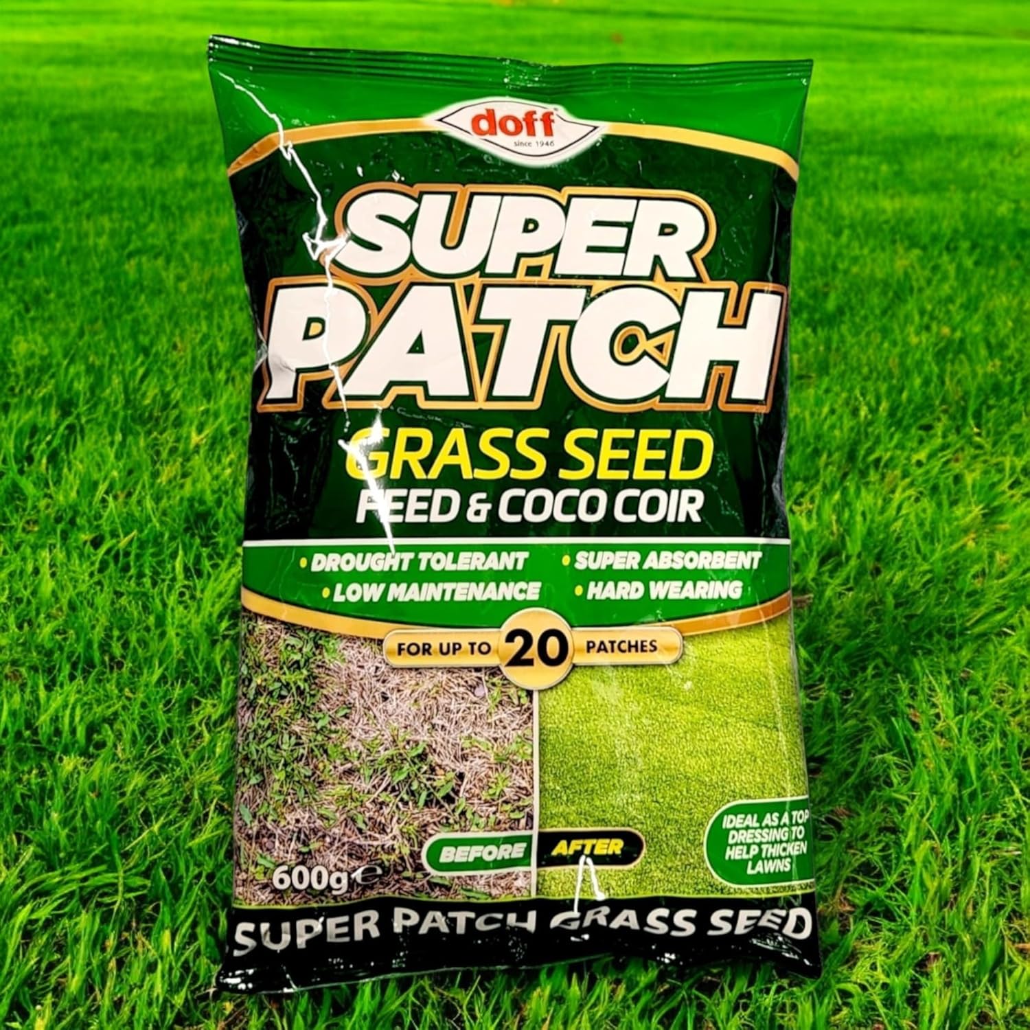 Doff Super Patch Grass Seed Feed and Coco Coir 600g