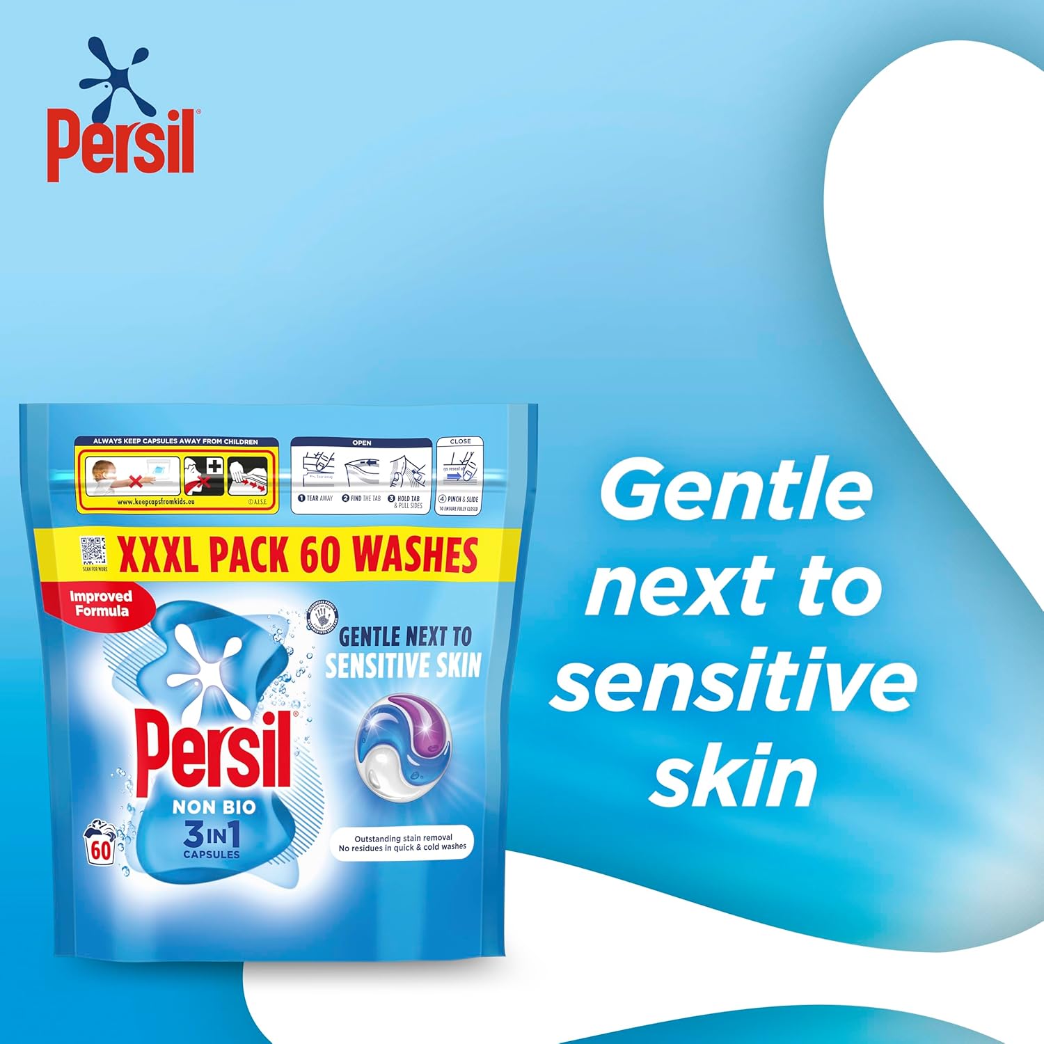 Persil Non Bio 3 in 1 Washing Capsules 60 Washes