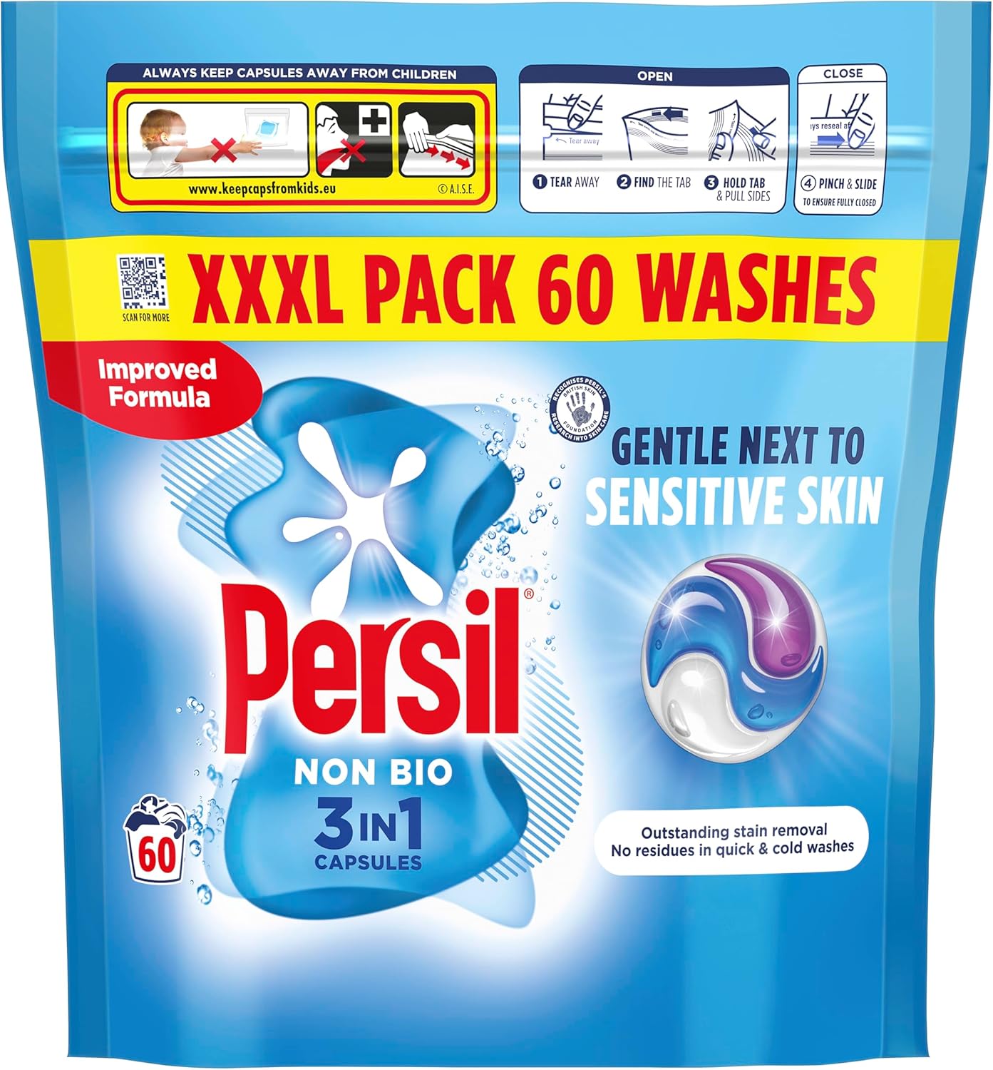 Persil Non Bio 3 in 1 Washing Capsules 60 Washes