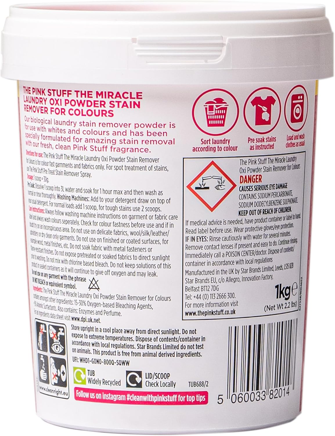 The Pink Stuff Oxi Powder Stain Remover 1kg