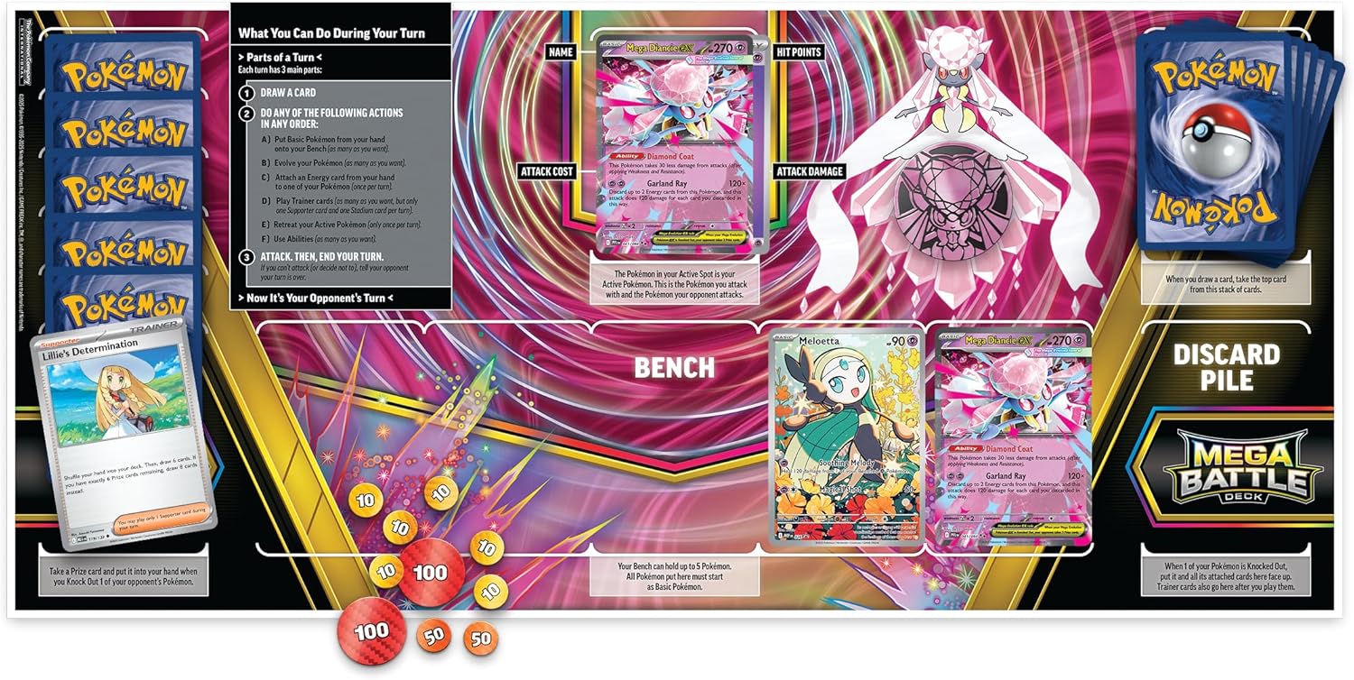 Pokémon TCG: Mega Battle Deck—Mega Diancie ex (1 Ready-to-Play 60-Card Deck)
