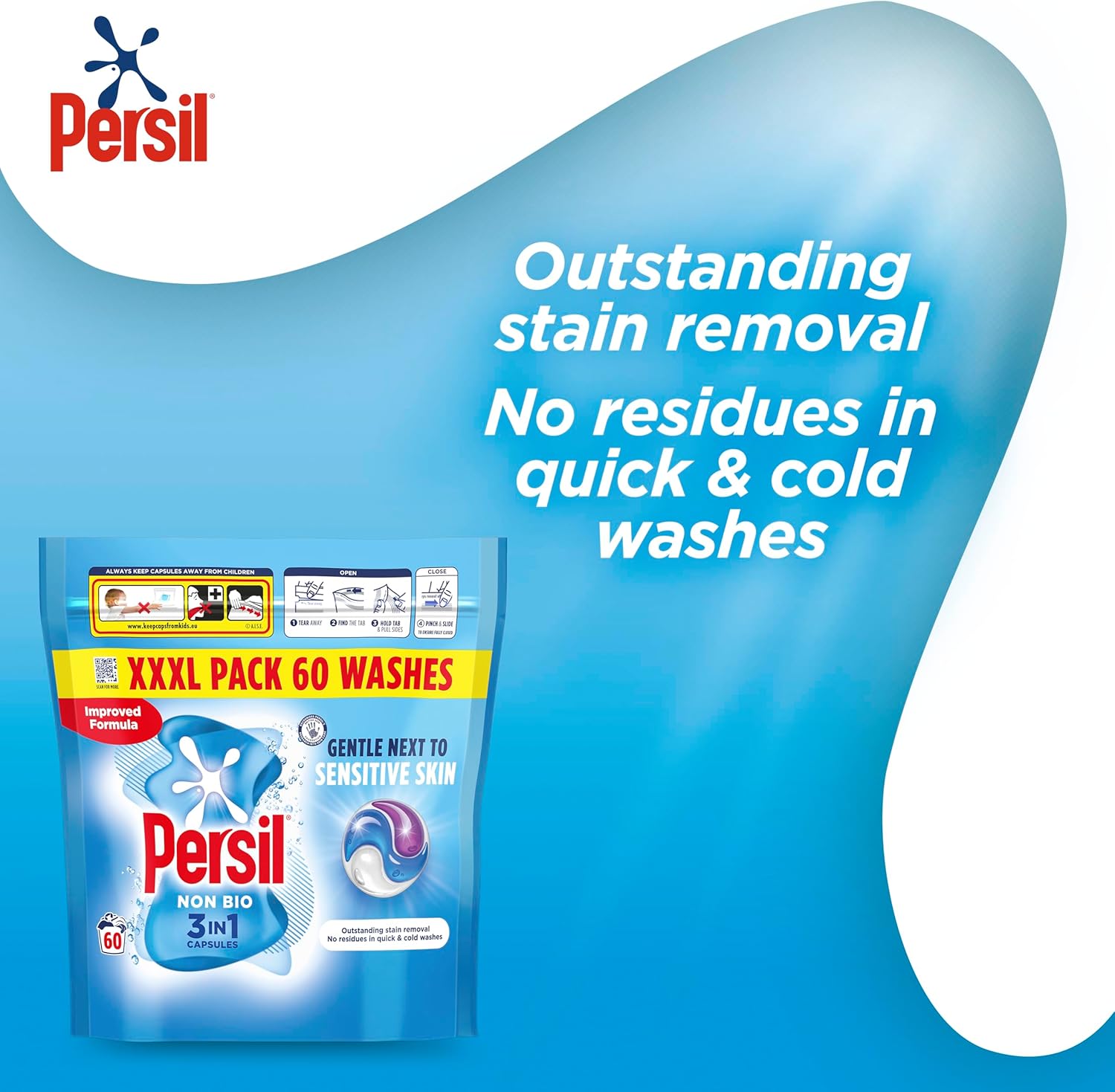 Persil Non Bio 3 in 1 Washing Capsules 60 Washes
