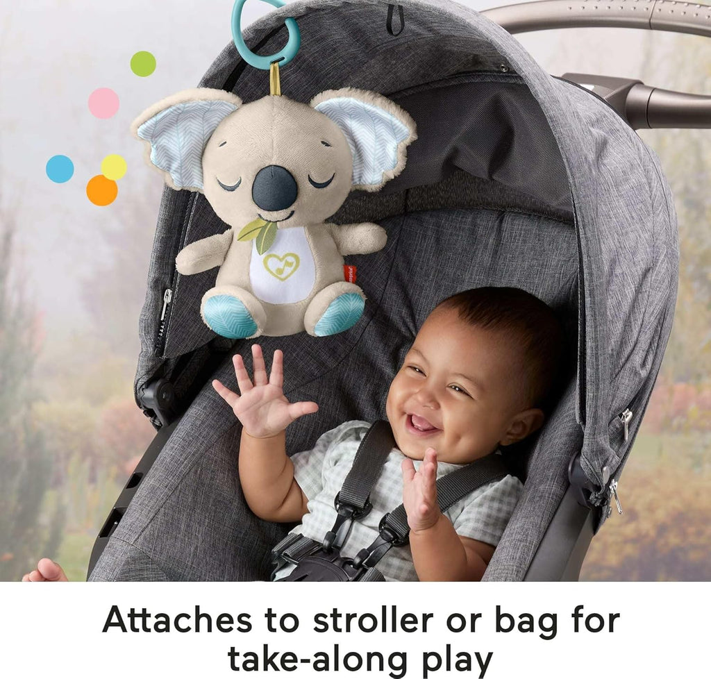 Fisher-Price Baby Toy On-the-Go Koala Soother, Plush Portable Sound Machine with White Noise Music