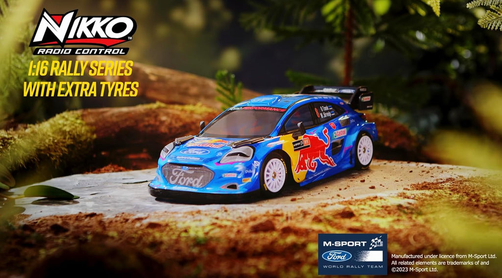 Nikko RC Rally Series M-Sport Red Bull Ford Puma Hybrid Rally1 #8 Tanak Remote Control Car 6+