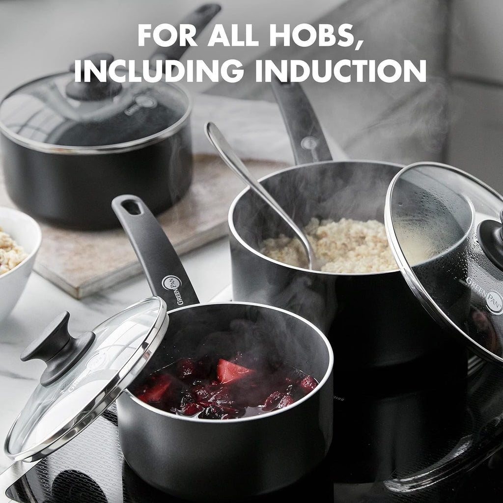 GreenPan Cambridge Healthy Ceramic Non-Stick 6 Piece Saucepan Set With Lids