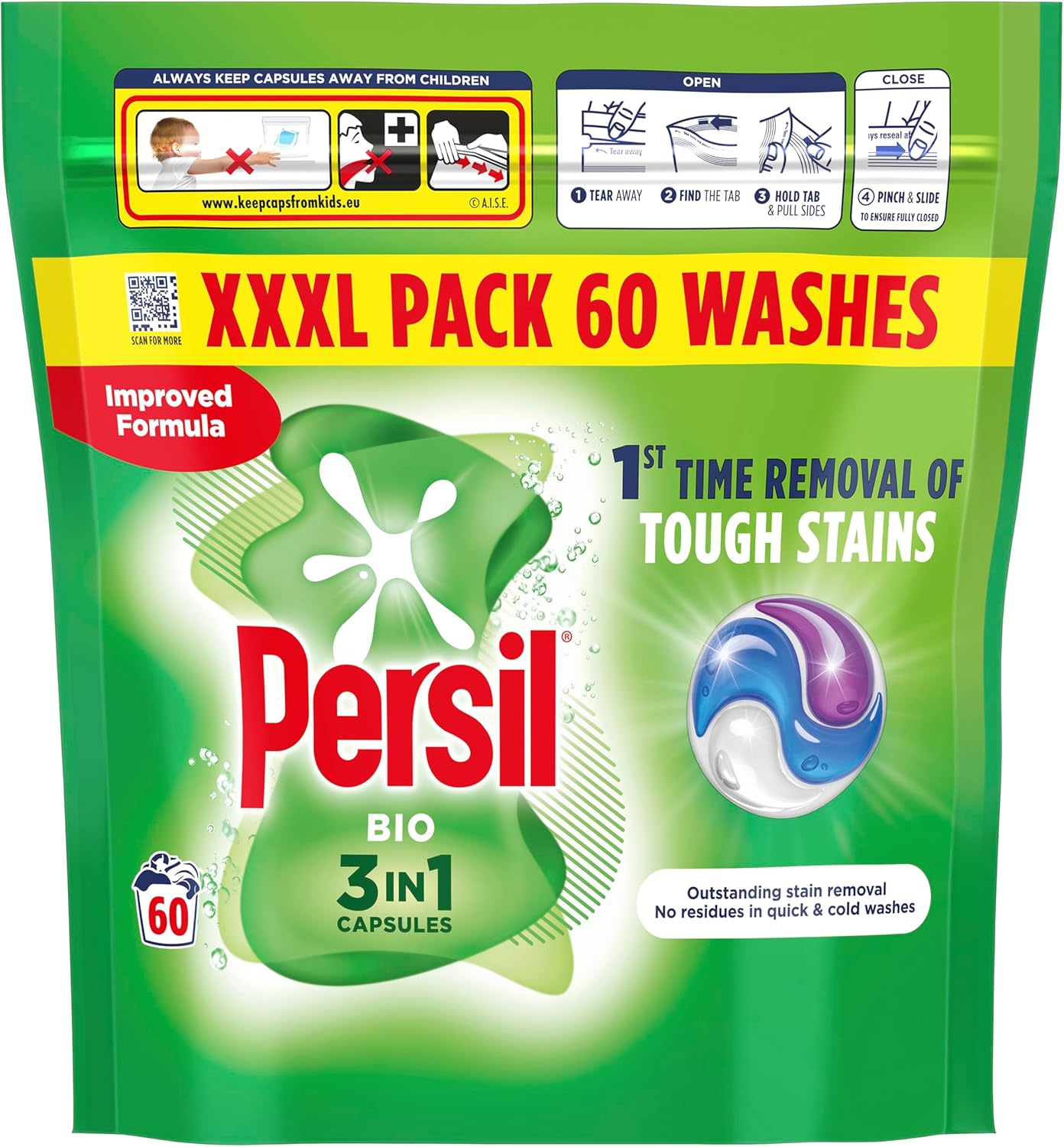 Persil Bio 3 in 1 Washing Capsules 60 Washes