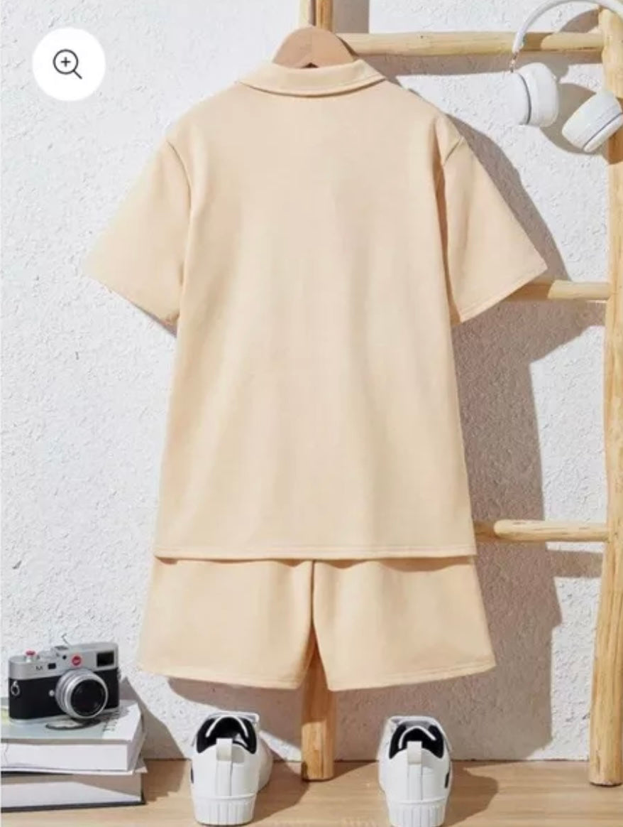 SHEIN Boys Loose Casual Polo Shirt And Shorts Size 11 Years RRP £14.49