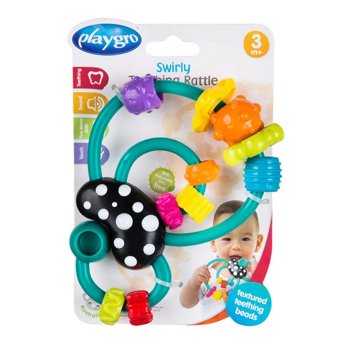 Playgro Swirly Teething Rattle 3m+