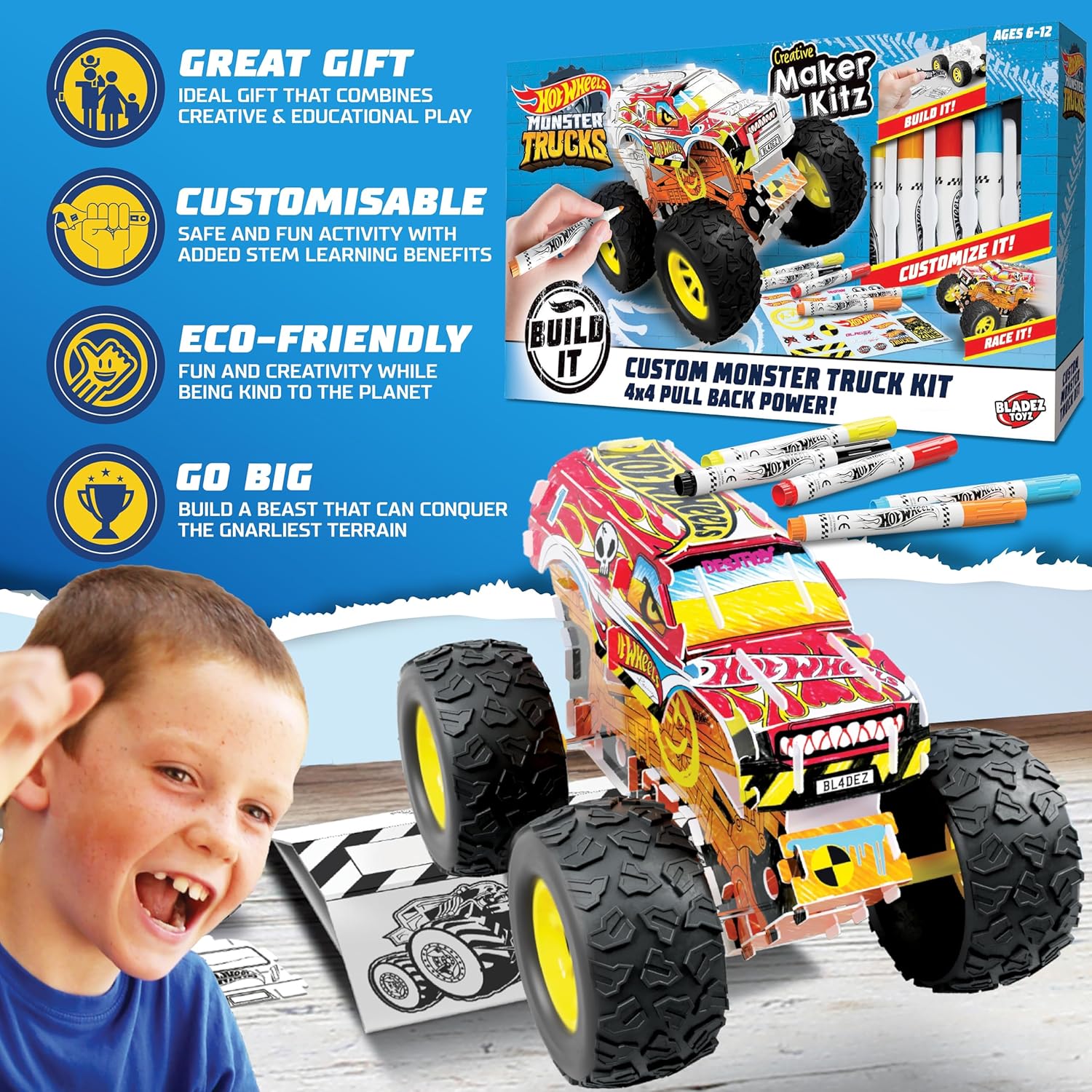 Hot Wheels Toyz Make Your Own Monster Truck 6-12 Years