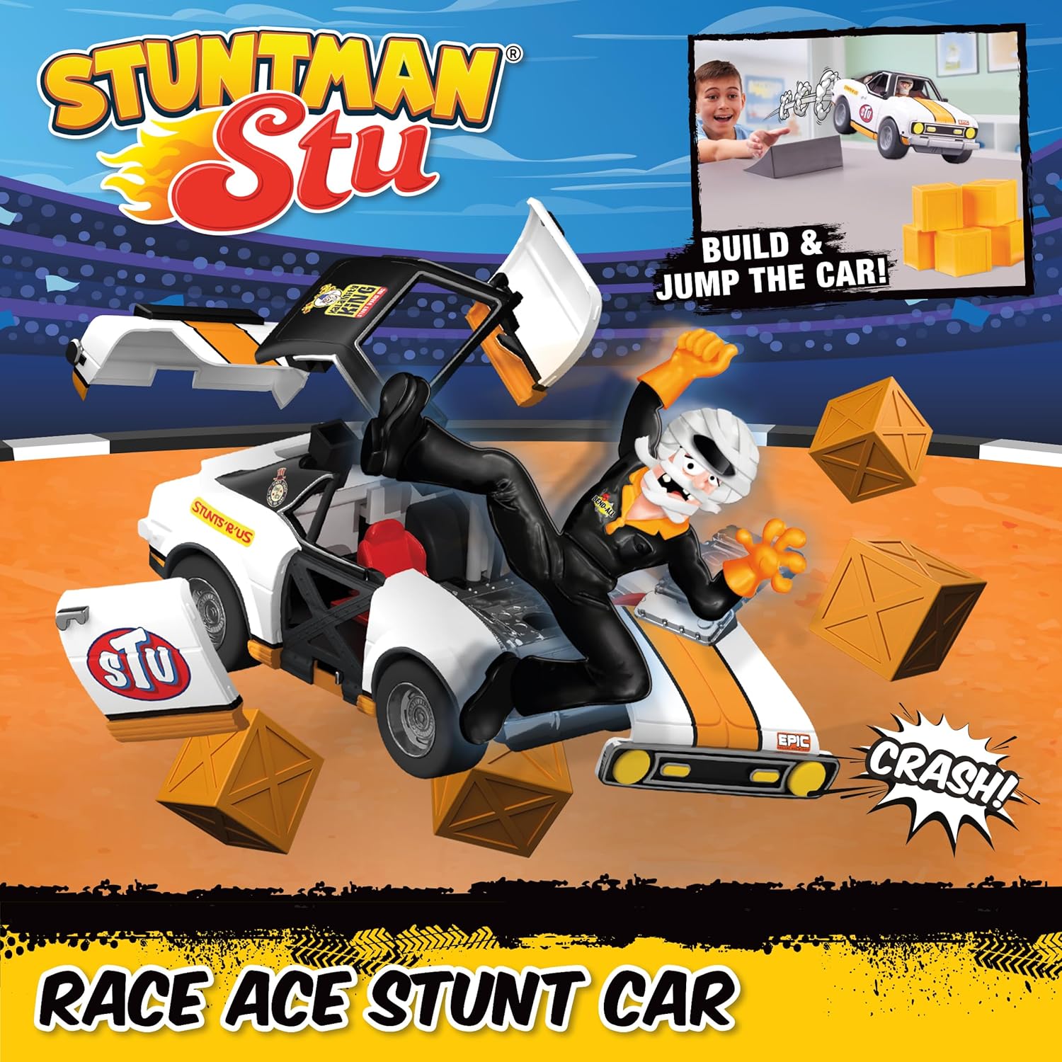 Stuntman Stu Race Ace Stunt Car 5+