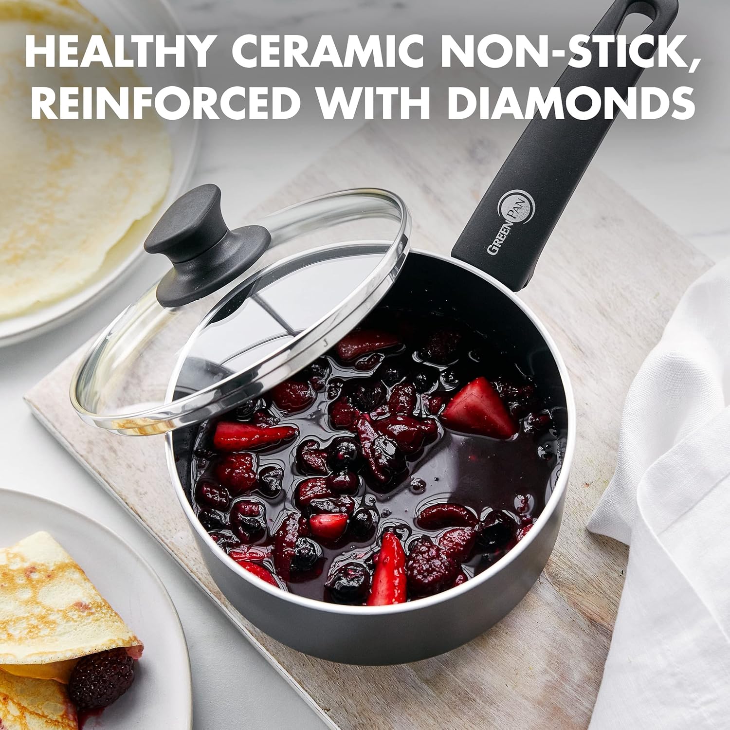 GreenPan Cambridge Healthy Ceramic Non-Stick 6 Piece Saucepan Set With Lids