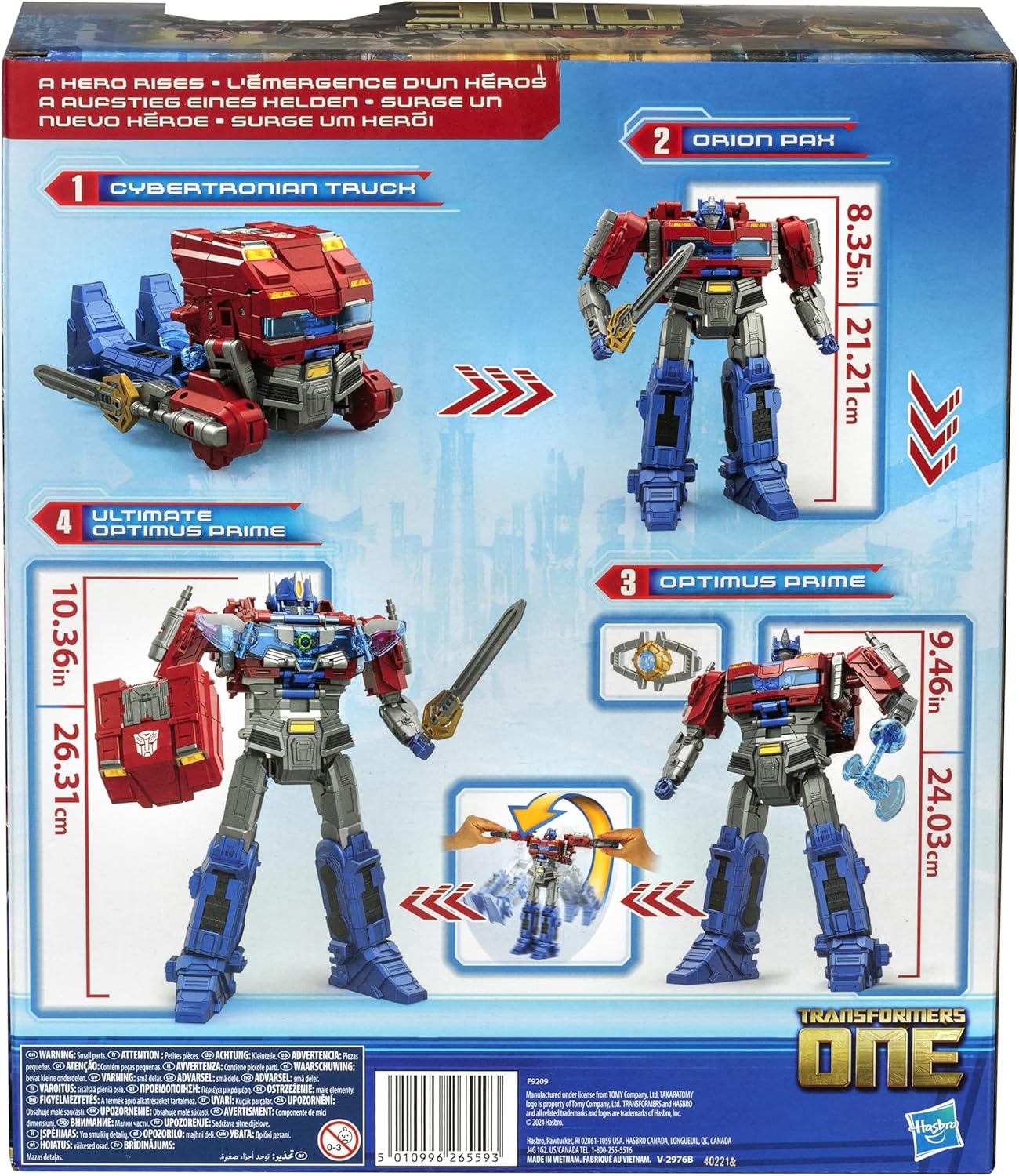 Transformers One Power Flip Optimus Prime Interactive Action Figure - Orion Pax