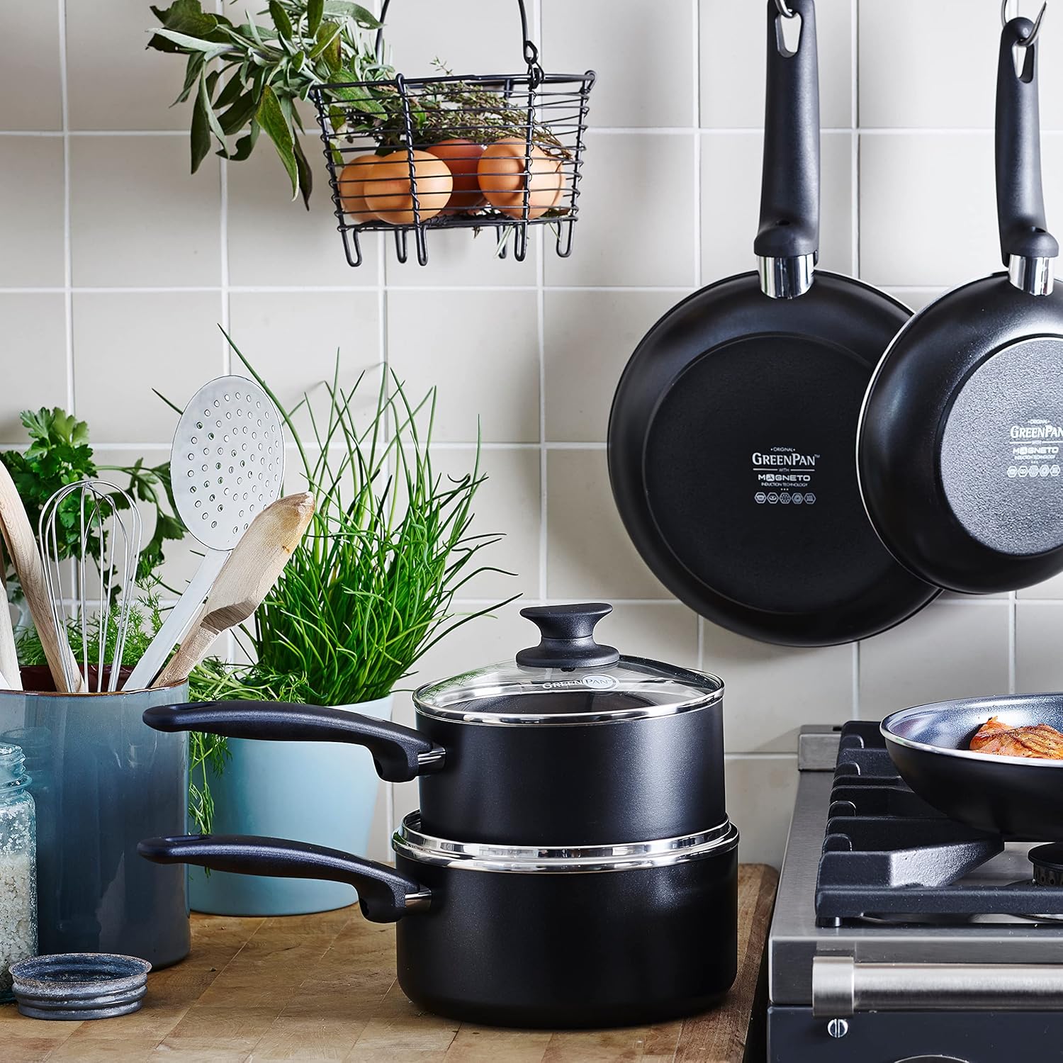 GreenPan Cambridge Healthy Ceramic Non-Stick 6 Piece Saucepan Set With Lids