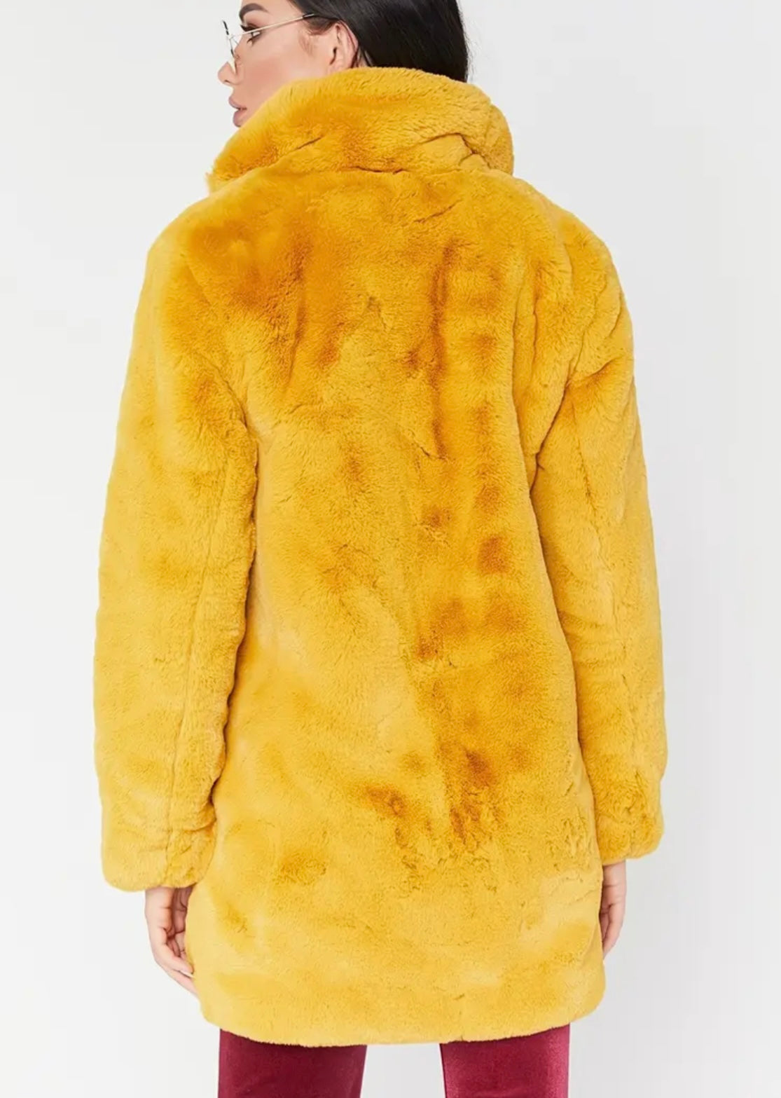 Cozy Faux Fur Long Sleeve Teddy Coat Size XL