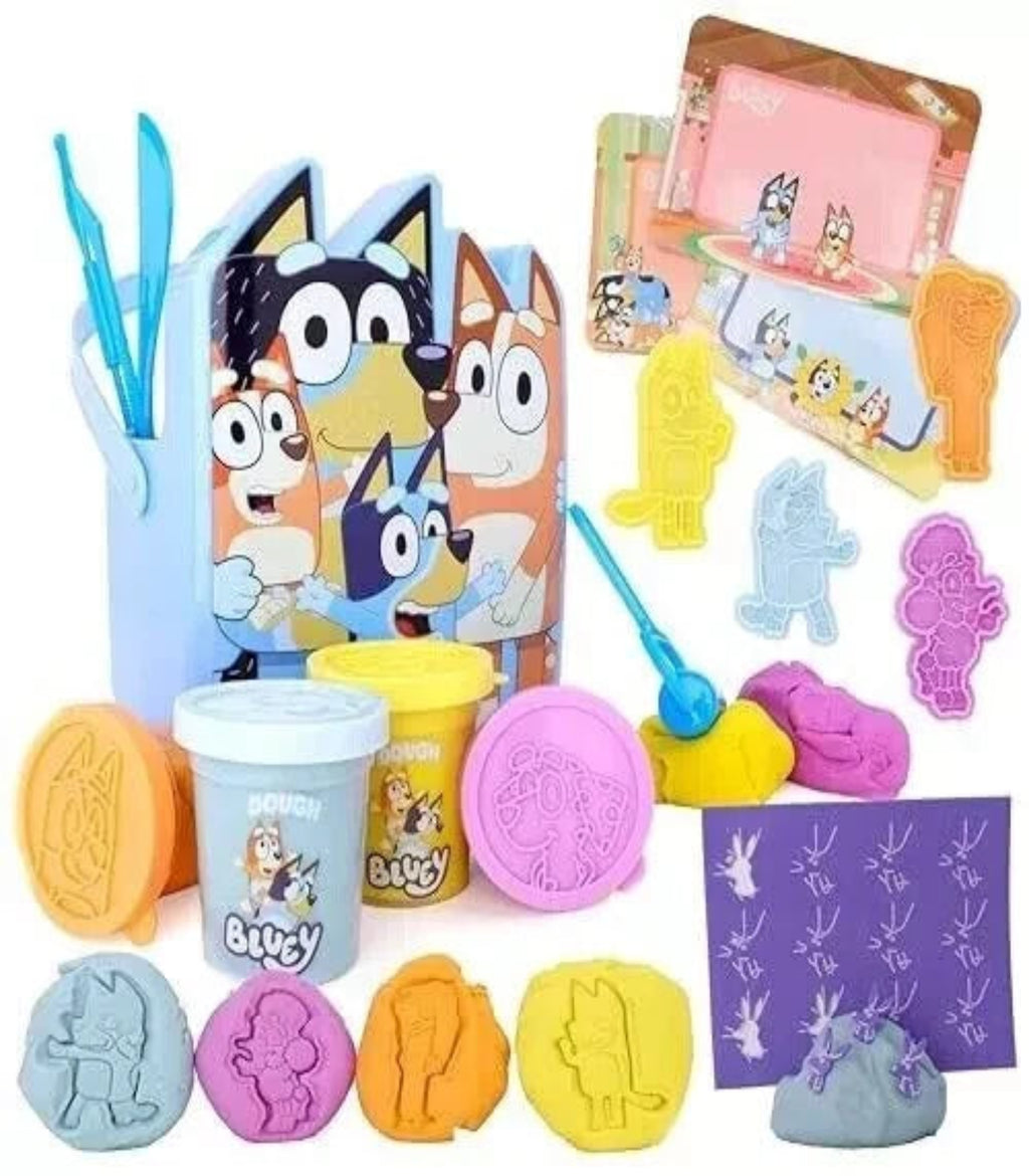 Toy set with character-themed tools and play items on a white background