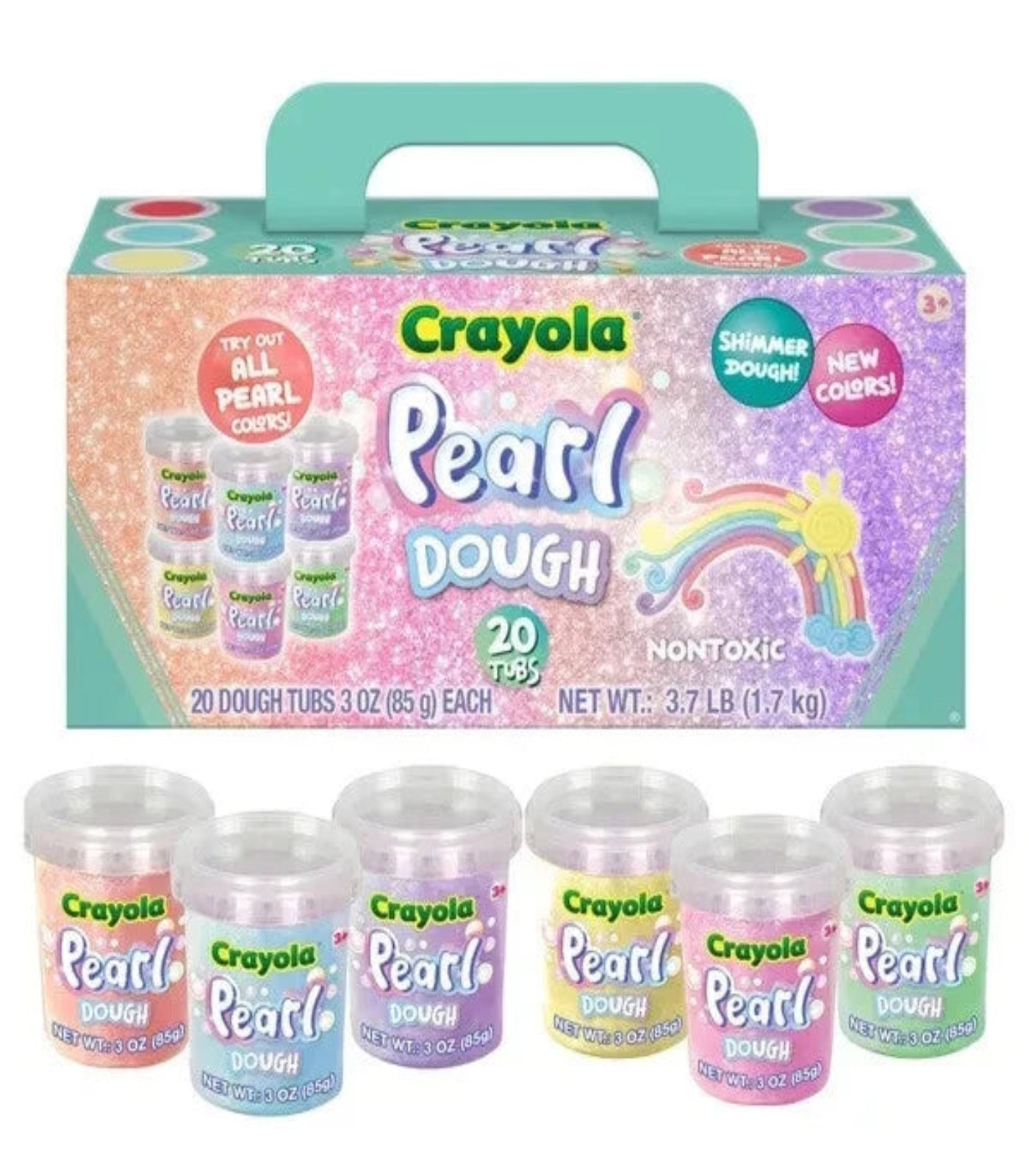 Crayola Pearl Dough set with packaging on a white background