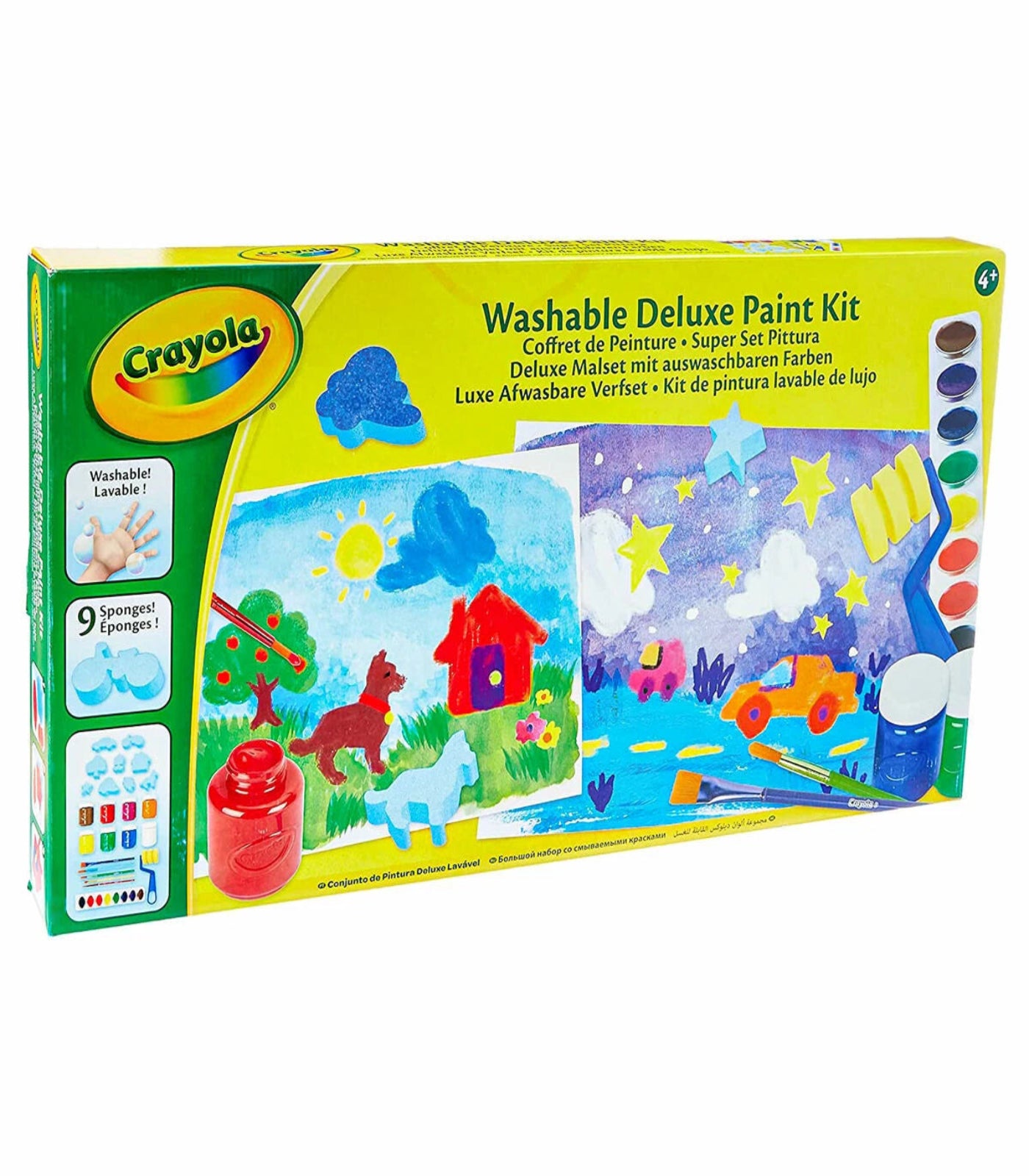 Crayola Washable Deluxe Paint Kit packaging on a white background