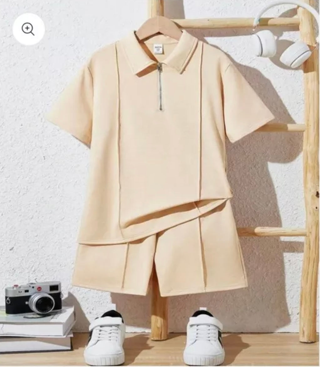 SHEIN Boys Loose Casual Polo Shirt And Shorts Size 11 Years RRP £14.49
