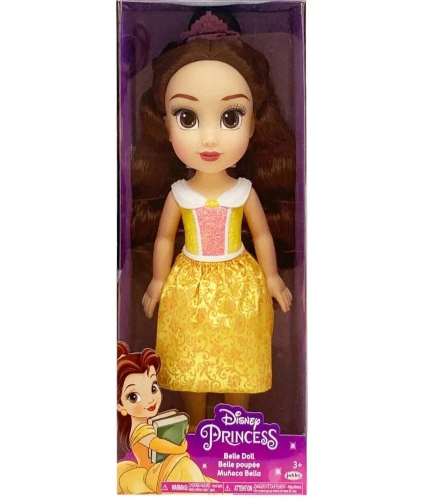 Disney Princess Belle doll in packaging on a white background