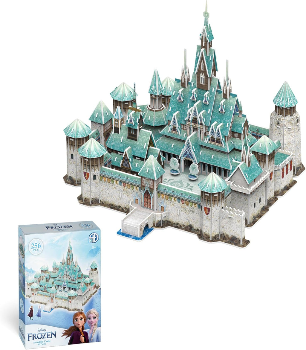 Frozen castle puzzle with packaging on a white background