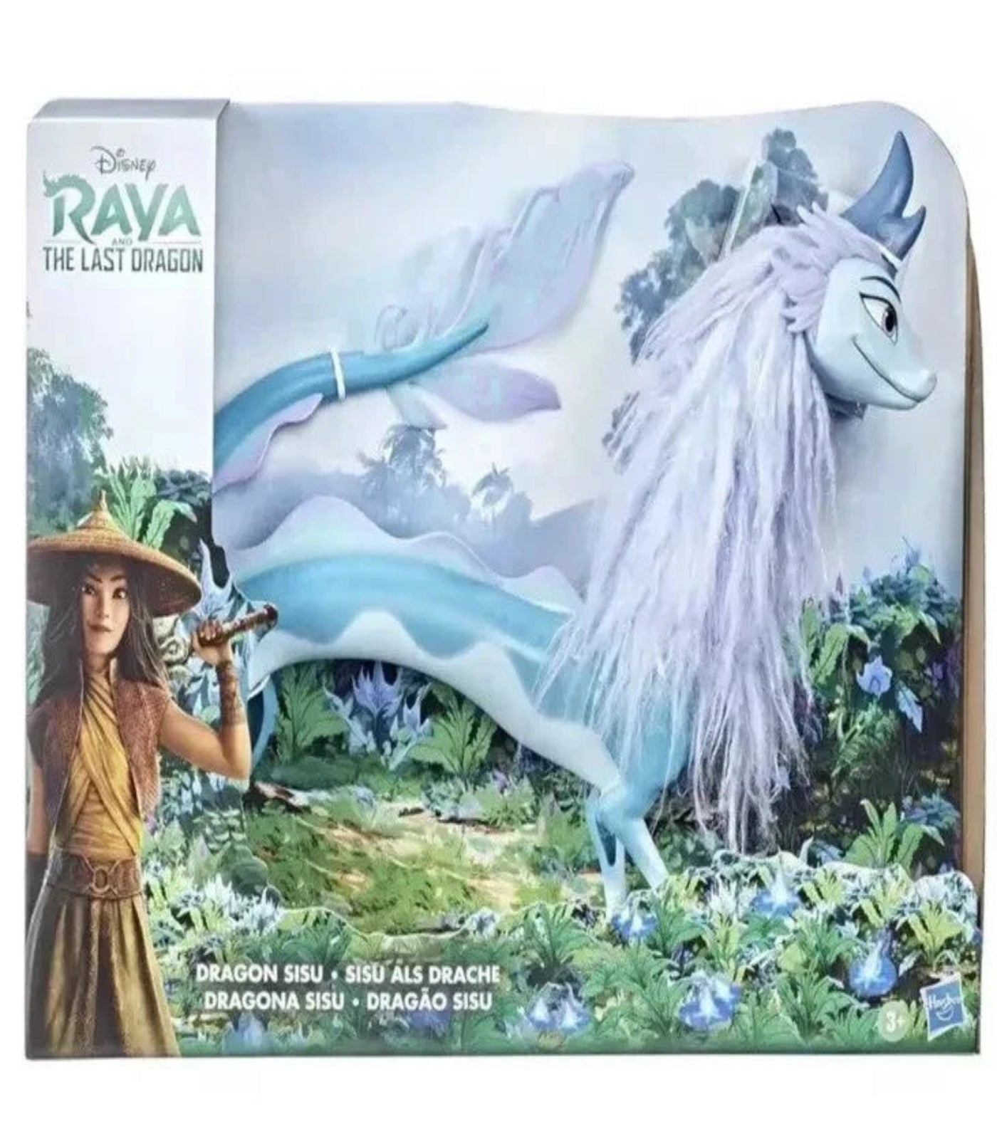 Box for Disney Raya and the Last Dragon featuring a dragon and a character holding a staff.