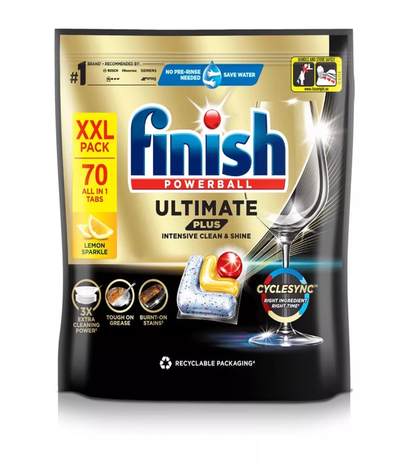 Finish Ultimate Plus Lemon Scented Dishwasher Tablets (70 Tabs)