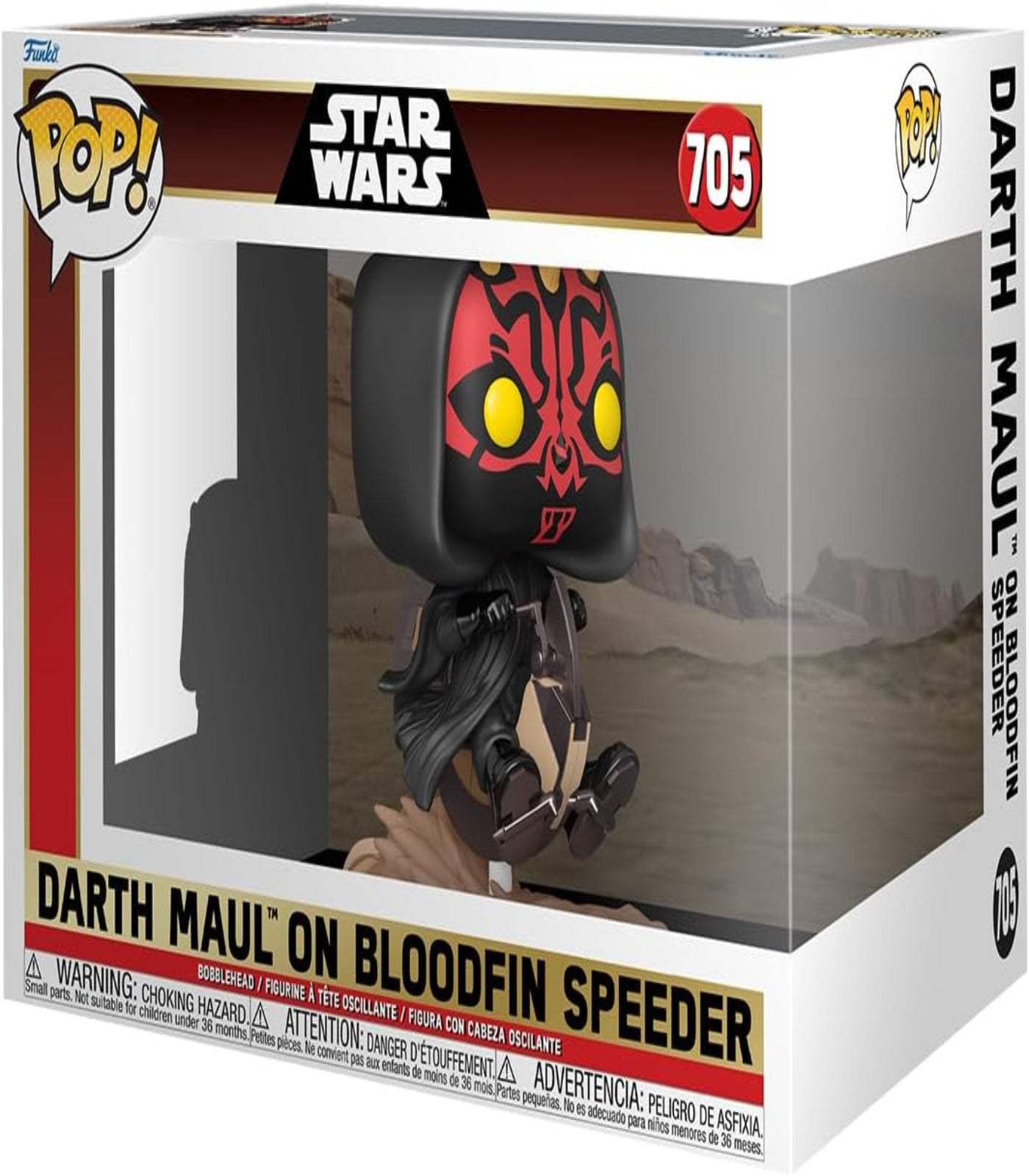 Funko Pop! Darth Maul on Bloodfin Speeder packaging with Star Wars branding