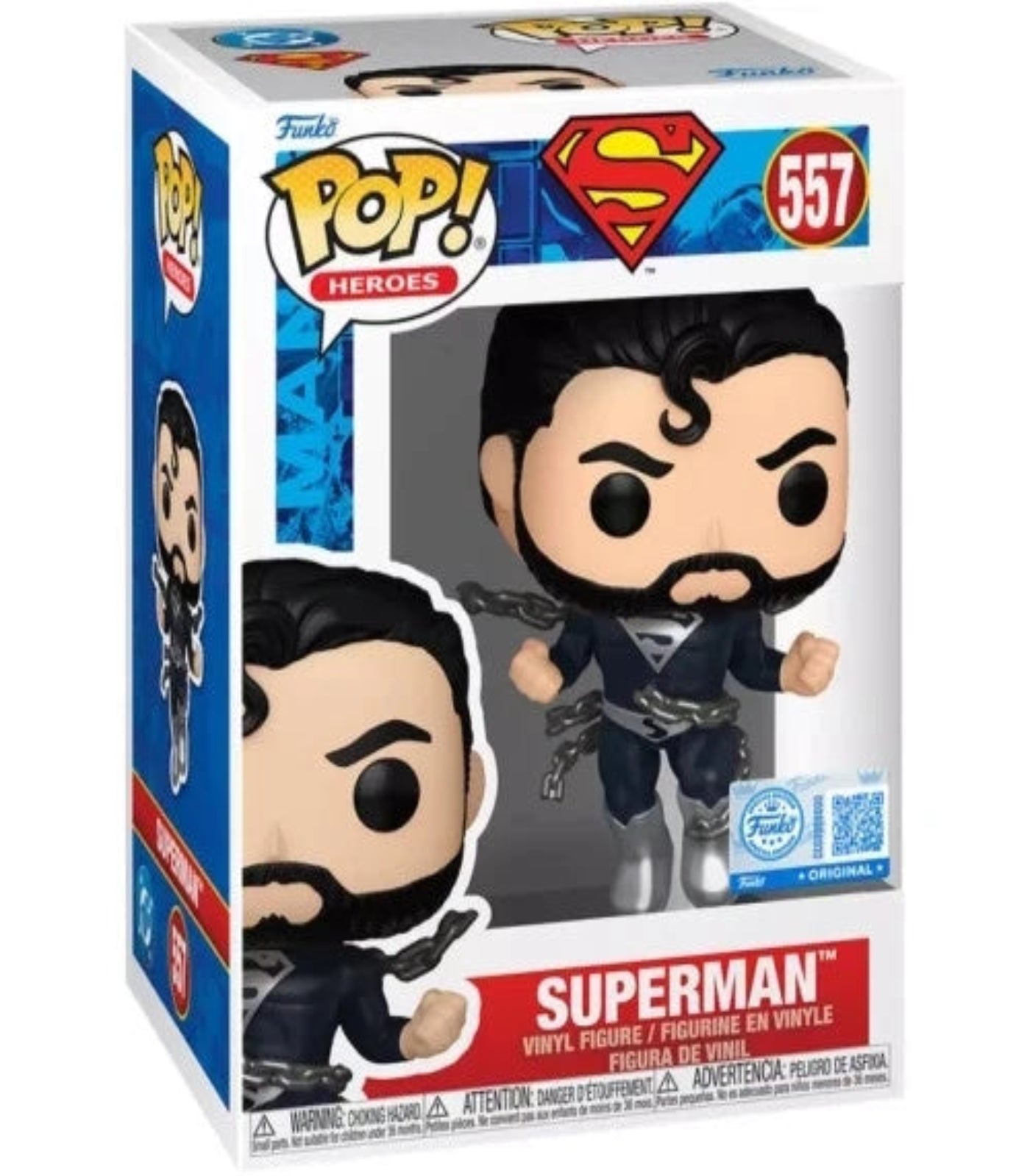 Funko Pop! Superman vinyl figure in packaging with Superman logo