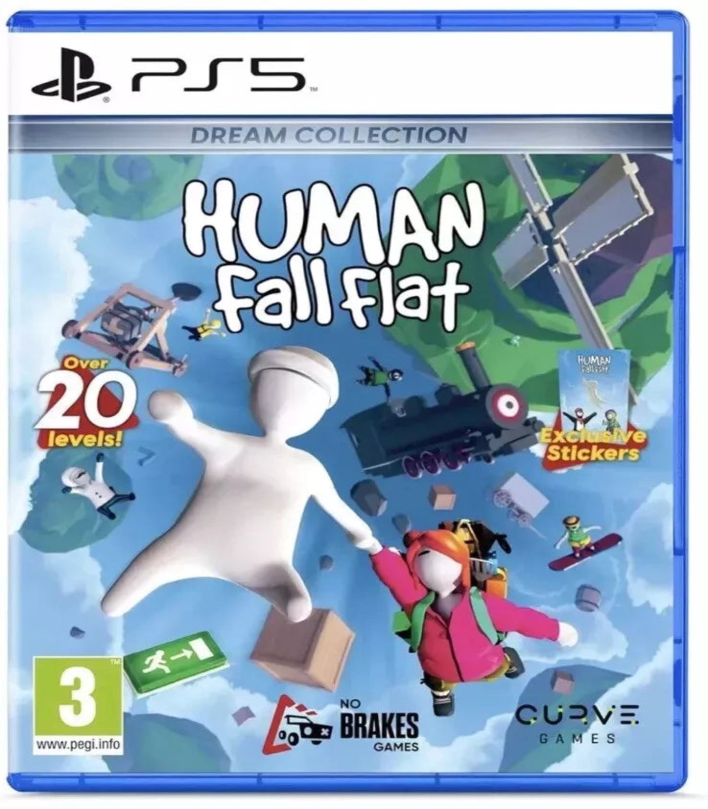 Game case for 'Human: Fall Flat' on PS5 with colorful design and character illustrations.