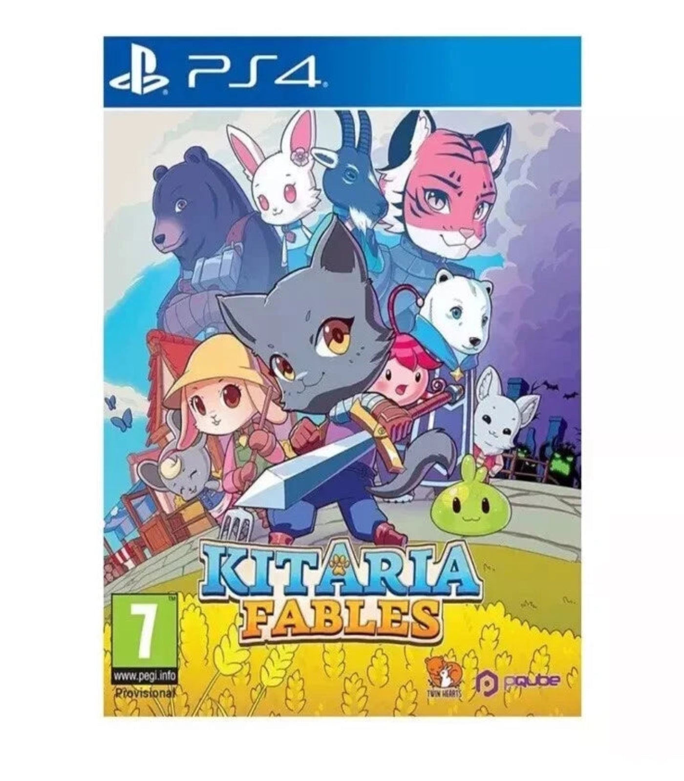 Game cover for 'Kitaria Fables' on PS4 with colorful characters and game title.