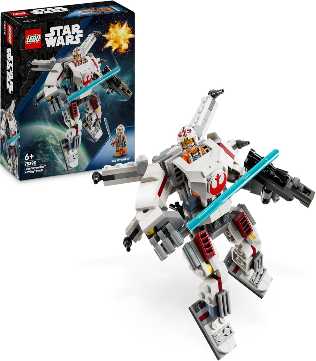 LEGO Star Wars robot model with packaging on a white background