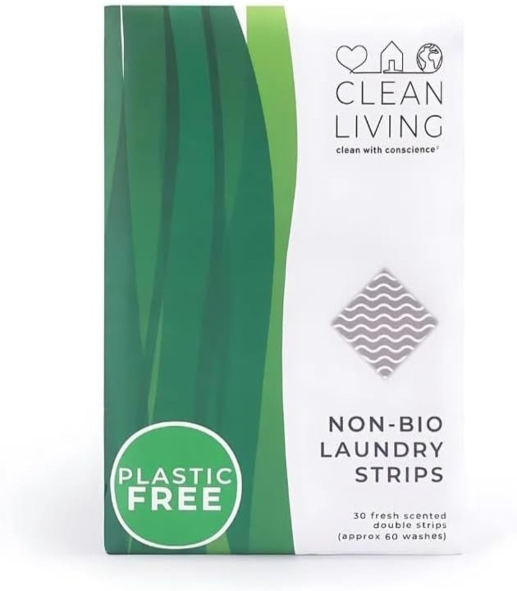 Laundry Detergent Strips Sheets - Eco Friendly & Vegan - Up to 60 Washes/Loads - Plastic Free - Non-Bio - Hand and Machine Washing - Baby Safe & Pet Safe